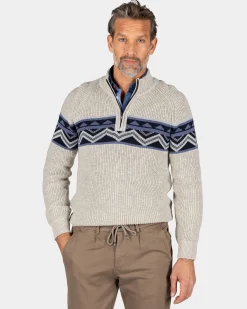 NZA New Zealand Auckland Zandkleurige gebreide katoenen pullover -