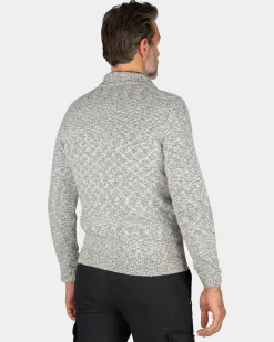 NZA New Zealand Auckland Zandkleurige katoenen trui met halve rits -