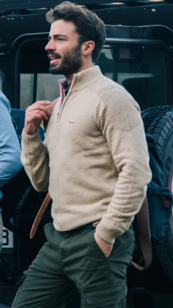 NZA New Zealand Auckland Zandkleurige pullover met halve rits -