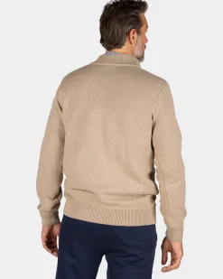 NZA New Zealand Auckland Zandkleurige pullover met gebreide print -